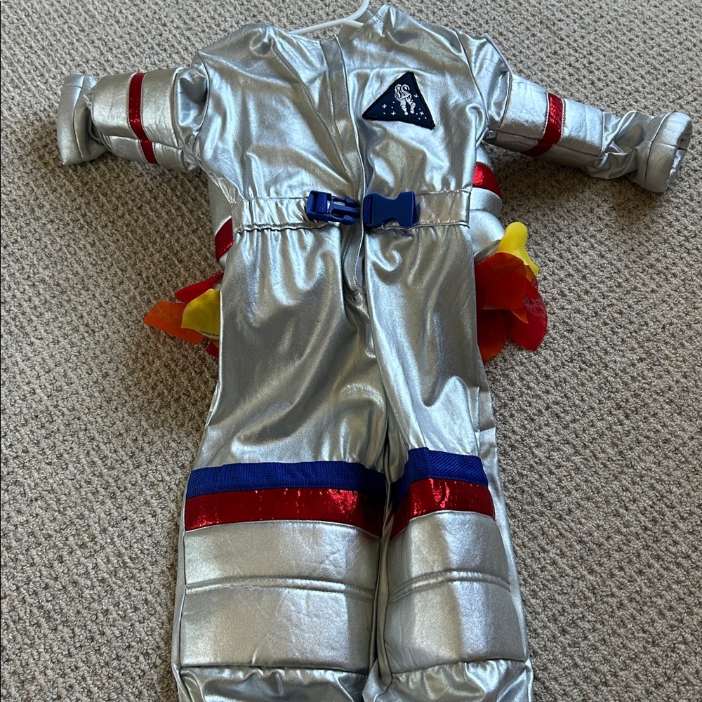 Pottery Barn Kids Silver Astronaut Costume with Red and Blue Accents - Picture 2 of 7